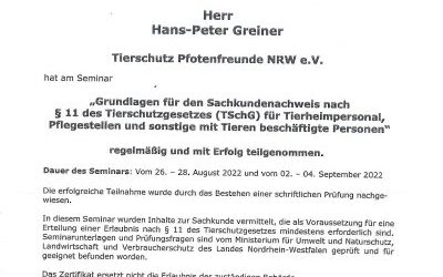 Teammitglieder haben Sachkunde § 11.